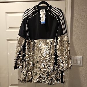 Adidas Black and Silver Sequin Mini Dress